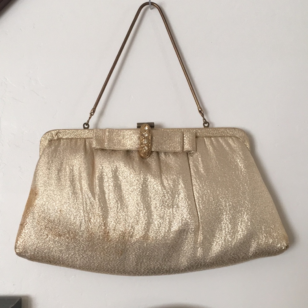 Vintage Gold Shimmer Wristlet